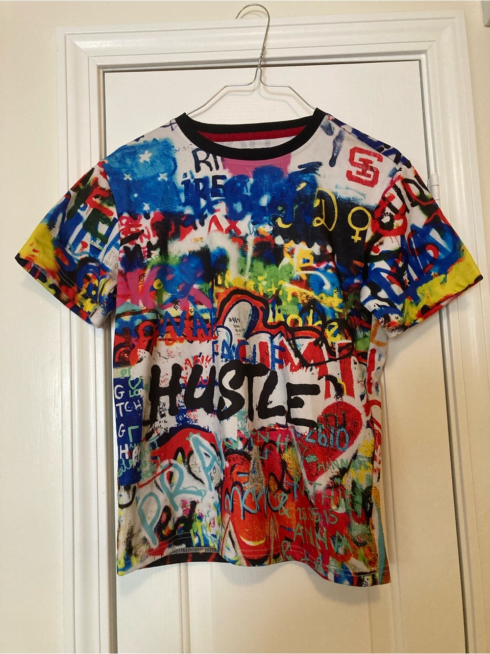 Encrypted Tee Shirt Youth M (10/12) Hustle Design With Bright And Bold Colors